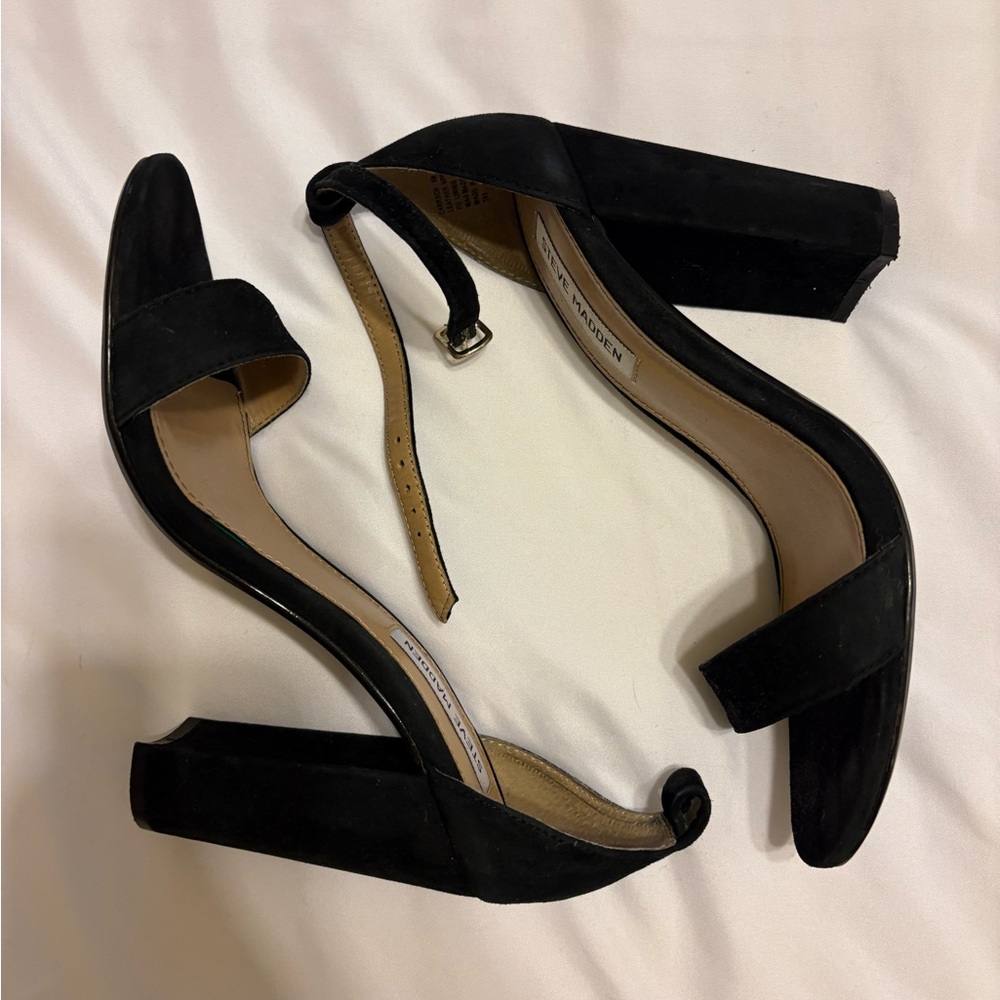 Steve Madden Black Block Heels CARRSON